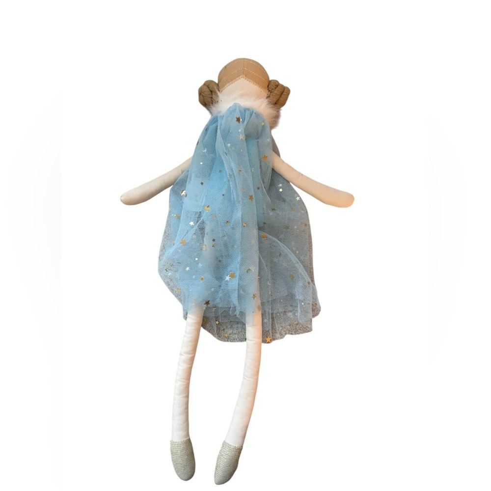 Creative Co-Op Blue Tulle Star Princess Doll with Gold Accents 19 inch - Picture 5 of 7